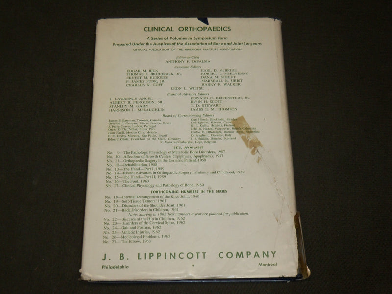 1960 CLINICAL ORTHOPAEDICS HARDCOVER BOOK #17 - KD 6299