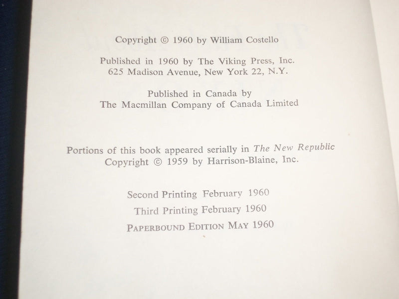 1960 THE FACTS ABOUT NIXON PAPERBACK BOOK BY WILLIAM COSTELLO - KD 2633
