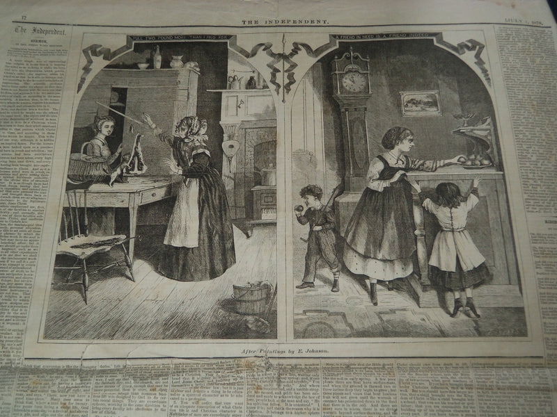 1870 JULY 7 THE INDEPENDENT NEWSPAPER - CHARLES DICKENS THE CHILDREN - NT 7624