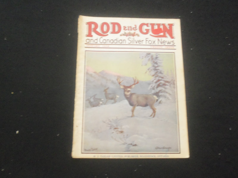 1928 JANUARY ROD AND GUN MAGAZINE - NICE COVER, ARTICLES & PHOTOS - SP 6377I