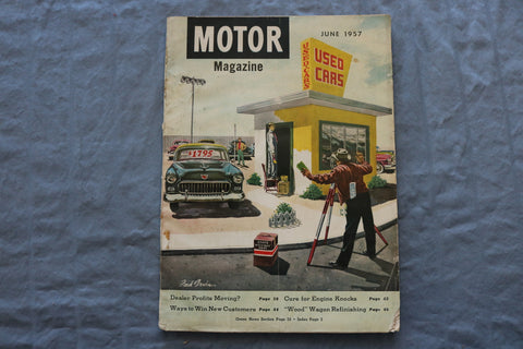 1957 JUNE MOTOR MAGAZINE - A GREAT ILLUSTRATION COVER - SP 1196L