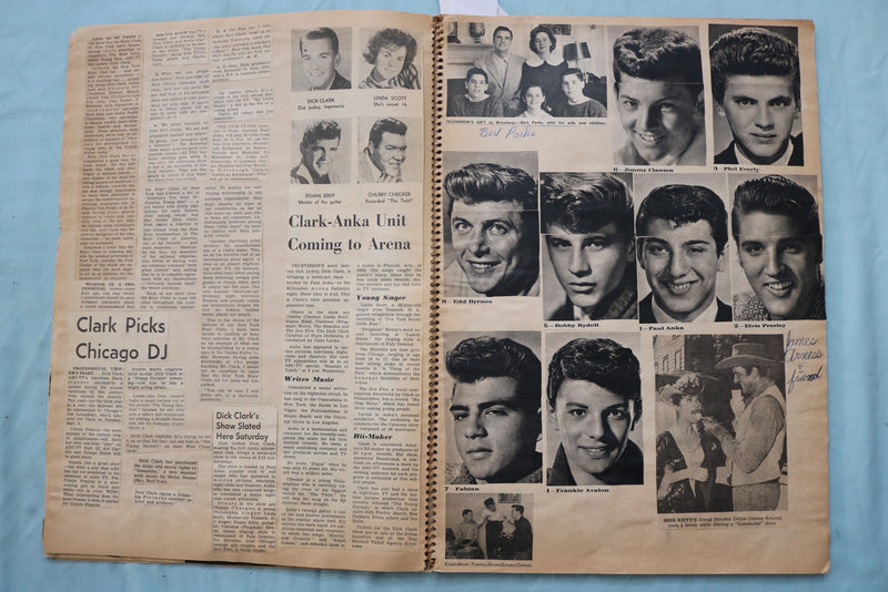 1950'S-1960;S DICK CLARK & POPULAR SINGERS SCRAPBOOK -ELVIS-RICKY-FABIAN-E 26491