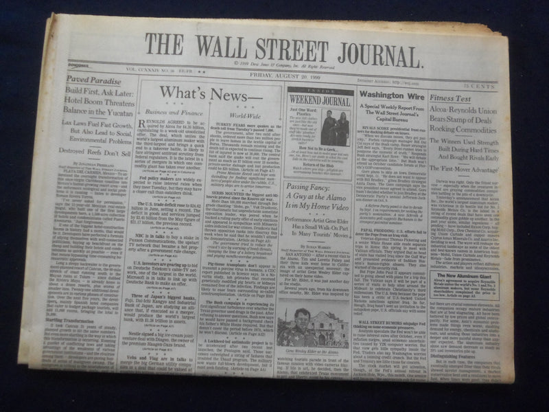 1999 AUG 20 THE WALL STREET JOURNAL - ALCOA-REYNOLDS UNION, COMMODITIES - WJ 320