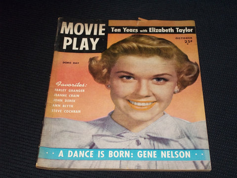 1951 OCTOBER MOVIE PLAY MAGAZINE - DORIS DAY FRONT COVER - E 14229
