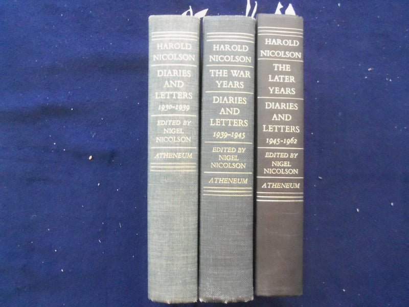1966-68 HAROLD NICOLSON DIARIES AND LETTERS HARDCOVER BOOKS - LOT OF 3 - KD 8823