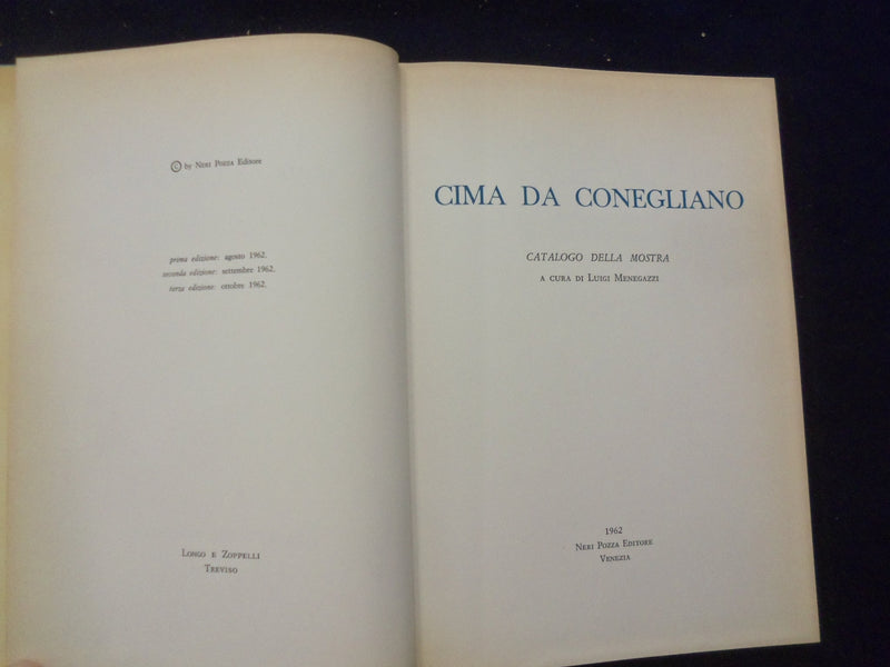 1962 CIMA DA CONEGLIANO HARDCOVER BOOK - ITALIAN TEXT - KD 8346