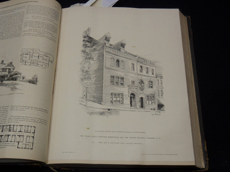 1886-1887 SANITARY ENGINEER CONSTRUCTION RECORD BOUND VOLUME 15 & 16 - KD 3351B