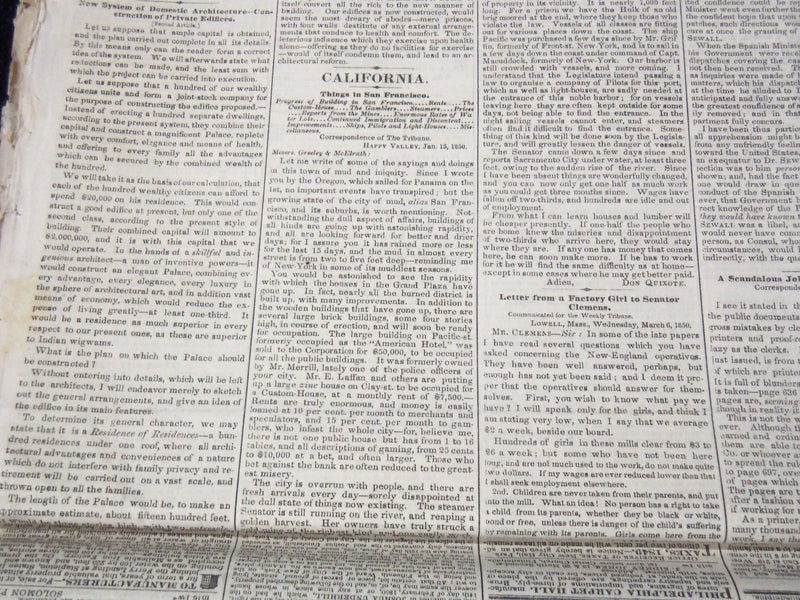 1850 FEBRUARY NEW YORK DAILY TRIBUNE NEWSPAPER LOT OF 33 - HENRY CLAY - NP 5839E