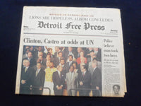 1995 OCT 23 DETROIT FREE PRESS NEWSPAPER -CLINTON, CASTRO AT ODDS AT UN- NP 7257