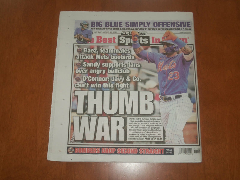 2021 AUGUST 30 NEW YORK POST NEWSPAPER - HURRICANE IDA BASHES LOUISIANA