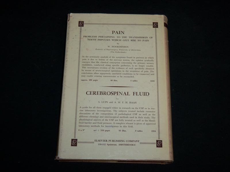 1959 THE DEGENERATIVE BACK AND ITS DIFFERENTIAL DIAGNOSIS BOOK - KD 7212