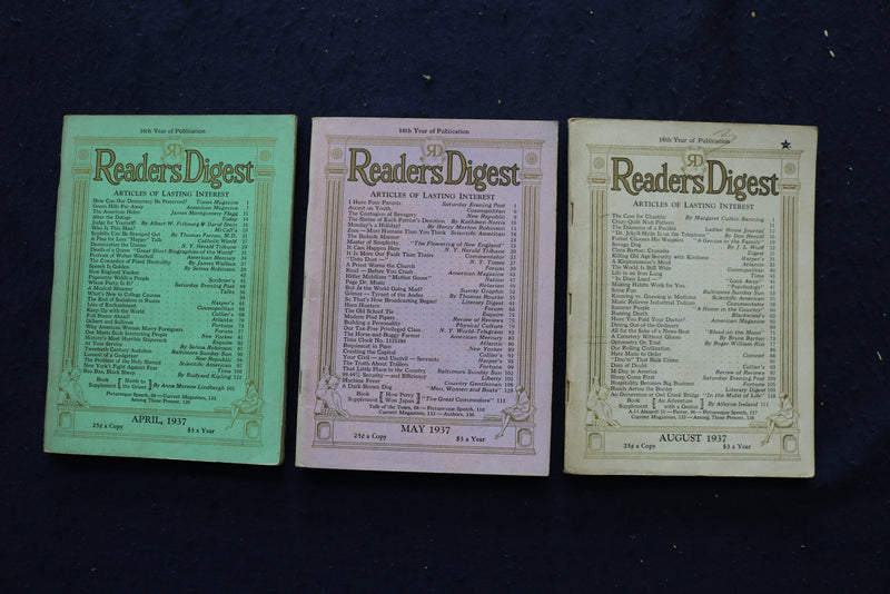 1935-1939 READER'S DIGEST MAGAZINE - LOT OF 9 - O 3444B