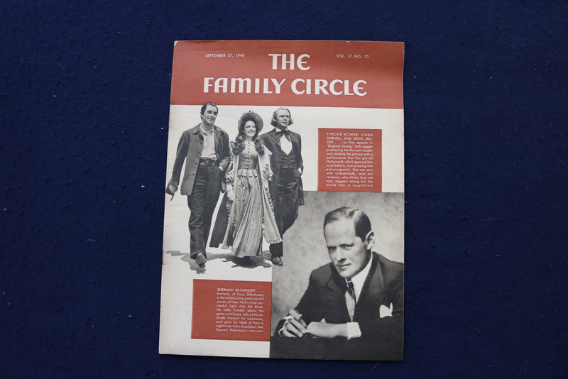 1940 SEP 27 THE FAMILY CIRCLE MAGAZINE - TYRONE POWER-L. DARNELL COVER - E 18231