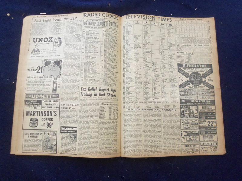 1958 JUNE 27 BOSTON RECORD AMERICAN NEWSPAPER-15 DIE IN JET TANKER CRASH-NP 6260