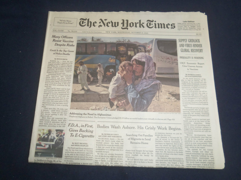 2021 OCTOBER 13 NEW YORK TIMES -SUPPLY GRIDLOCK AND VIRUS HINDER GLOBAL RECOVERY