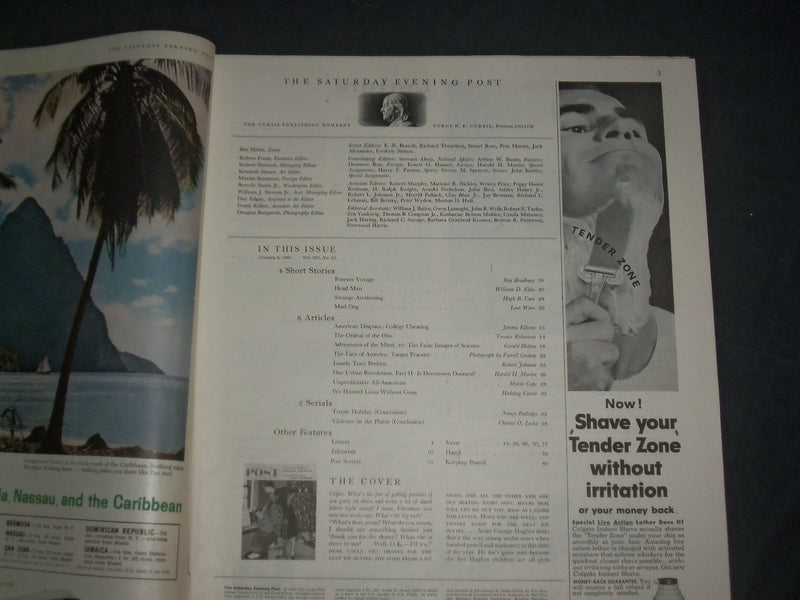 1960 JANUARY 9 THE SATURDAY EVENING POST MAGAZINE - ILLUSTRATED COVER - SP 2481R