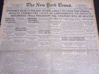 1919 AUGUST 27 NEW YORK TIMES - SHOPMEN REJECT WILSON OFFER - NT 6963