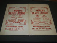 1970'S WATERLOO MUSIC FESTIVAL WORLD'S GREATEST JAZZBAND POSTER LOT OF 2 - P 117