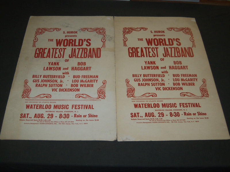1970'S WATERLOO MUSIC FESTIVAL WORLD'S GREATEST JAZZBAND POSTER LOT OF 2 - P 117