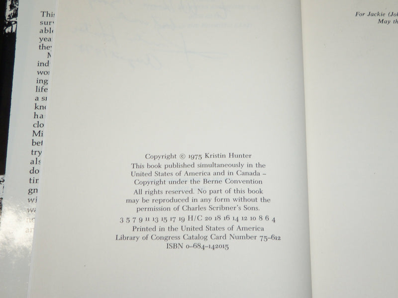 1975 THE SURVIVORS HARDCOVER BOOK INSCRIBED BY KRISTIN HUNTER - D 420
