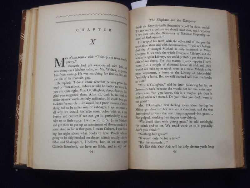 1947 THE ELEPHANT AND THE KANGAROO HARDCOVER BOOK BY T. H. WHITE - KD 8676