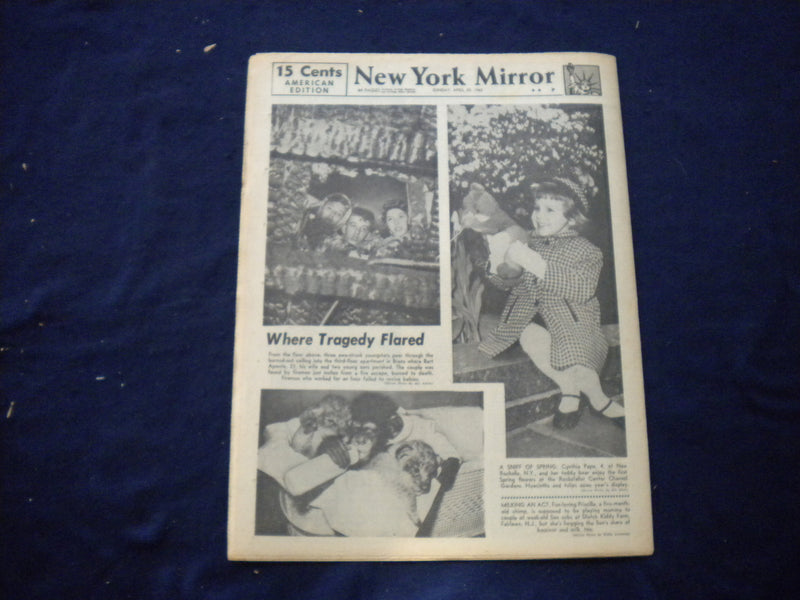 1962 APRIL 29 NEW YORK MIRROR NEWSPAPER - TINA MADDISON COVER PHOTO - NP 6001