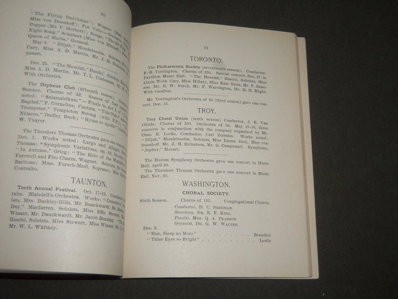 1888-1889 THE MUSICAL YEARBOOK OF THE UNITED STATES VOLUME NO. 6 - J 2532