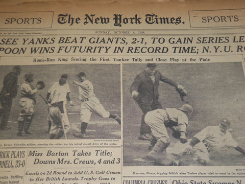 1943 WORLD SERIES YANKEES DEFEAT CARDINALS NEW YORK TIMES LOT OF 6 - NT XXXX