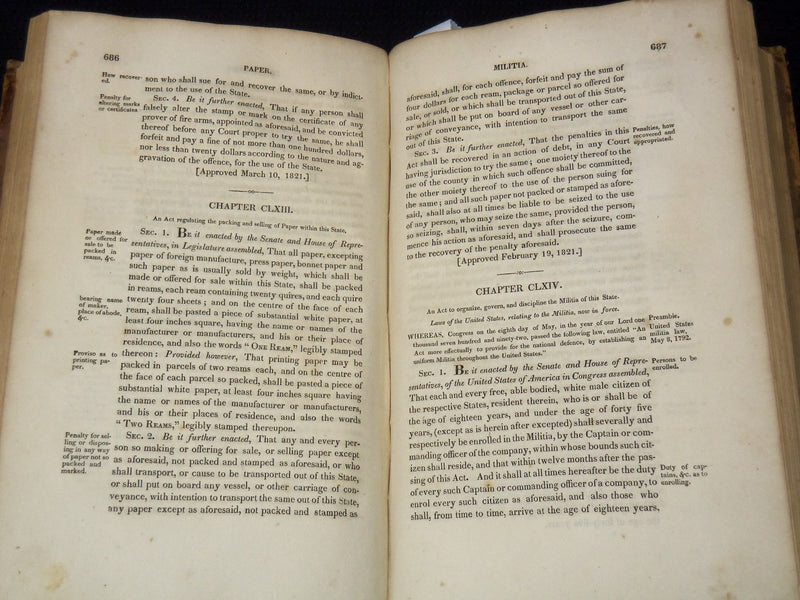 1821 LAWS OF THE STATE OF MAINE VOLUME NO. 2 - BRUNSWICK - KD 6263G