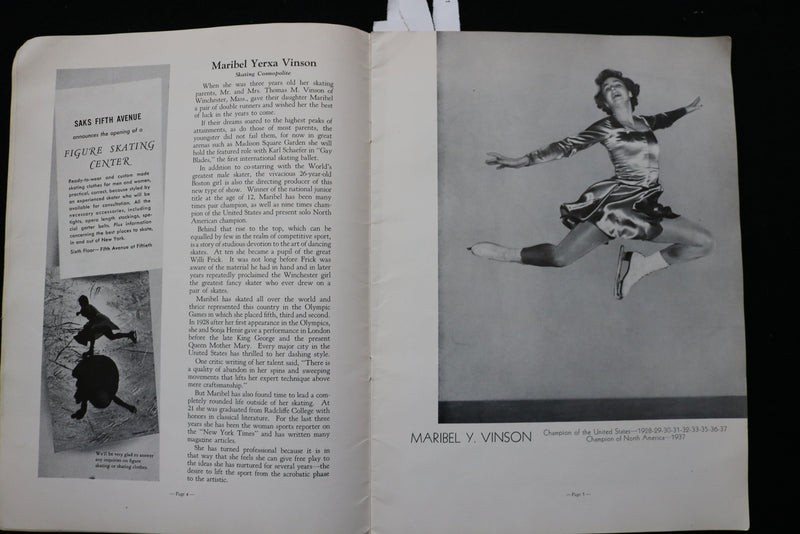 1937 GAY BLADES - ICE CARNIVAL OFFICIAL PROGRAM - K 2259