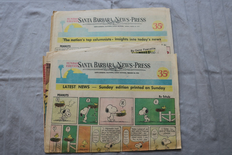 1974-1975 SANTA BARBARA NEWS-PRESS SUNDAY COMICS SECTIONS- LOT OF 14- NP 9309