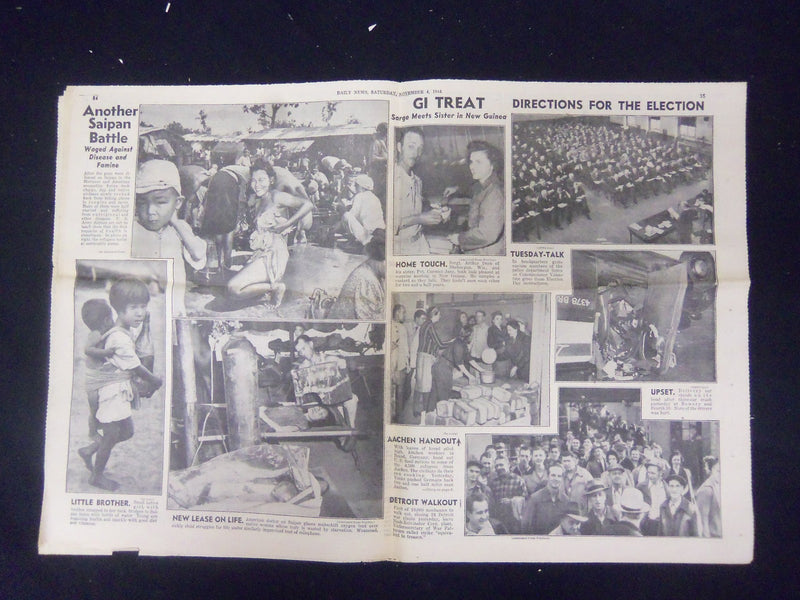 1944 NOVEMBER 4 NEW YORK DAILY NEWS - JAPS ATTACK HALSEY FLEET - NP 2161