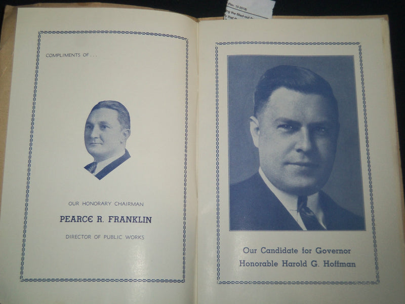 1940 APRIL 10 FIFTH WARD REPUBLICAN DINNER-DANCE PROGRAM - NEWARK NJ - J 4143