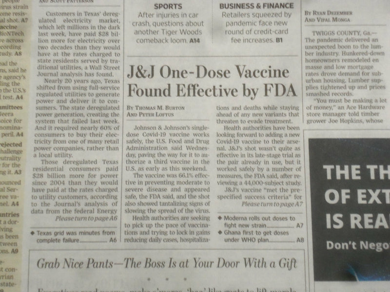 2021 FEBRUARY 25 THE WALL STREET JOURNAL - STOCK MARKET SETS RECORDS