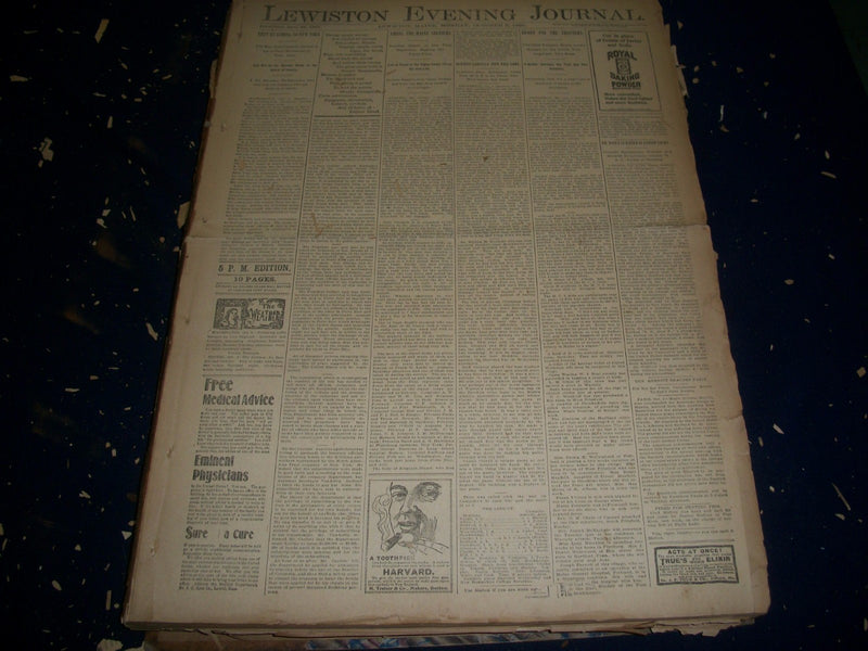 1898 OCT-DEC LEWISTON EVENING JOURNAL NEWSPAPER VOLUME - LEWISTON MAINE - BV 10