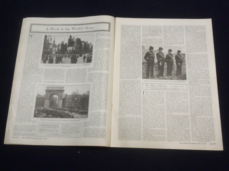 1916 MAY 31 CHRISTIAN HERALD MAGAZINE - PAINTING 'THE FIRST BIRTHDAY' - ST 6584