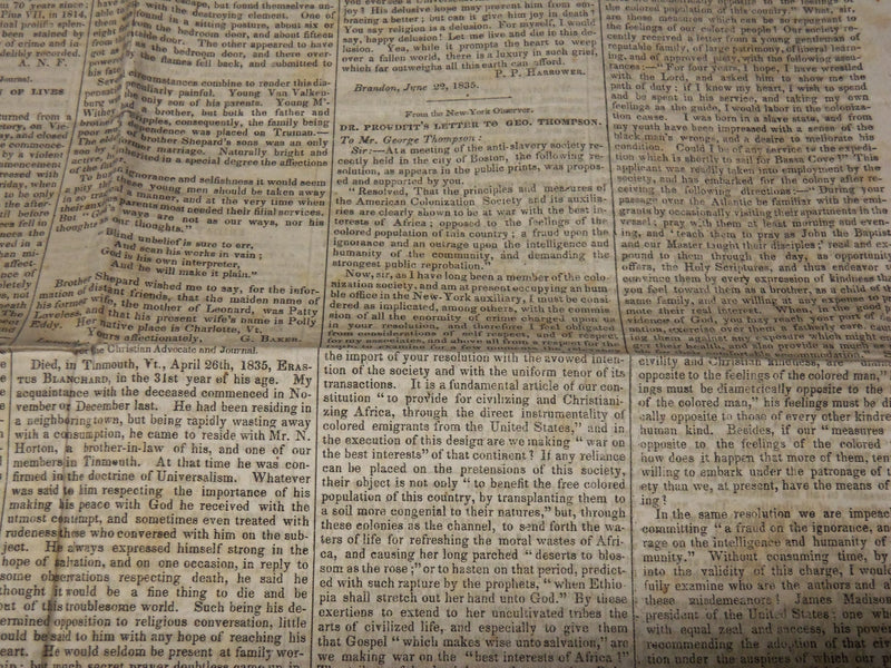 1835-1842 CHRISTIAN ADVOCATE AND JOURNAL NEWSPAPERS LOT OF 2 - NP 3879W