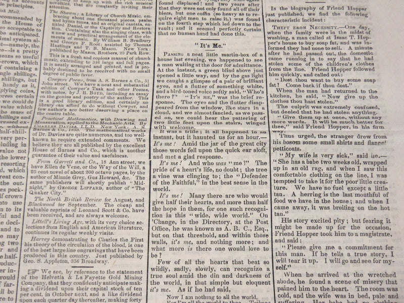 1853 OCT 1 UNITED STATES JOURNAL NEWSPAPER - CHOATE EULOGY ON WEBSTER - NP 3878Q