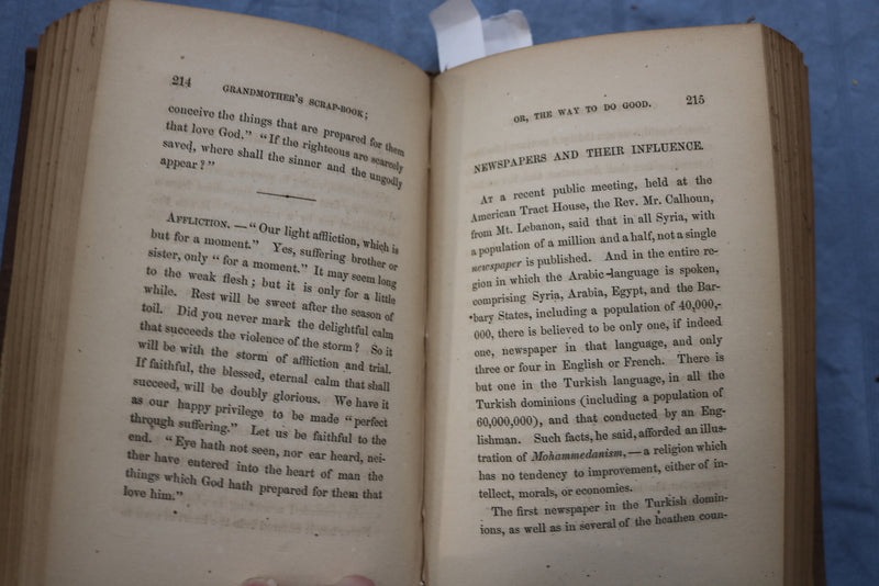 1869 GRANDMOTHER'S SCRAP-BOOK OR THE WAY TO DO GOOD HARDCOVER BOOK - KD 9485