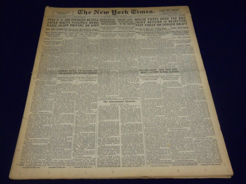1941 AUGUST 5 NEW YORK TIMES - NAZIS AGAIN DRIVING ON KIEV - NT 1165