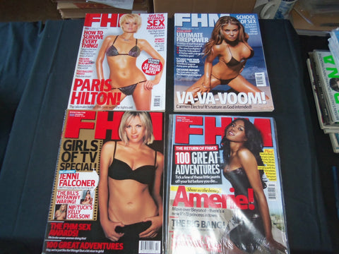 2004-2008 FHM MAGAZINE- BRITISH EDITION- NICE COVERS & PHOTOS- LOT OF 8 - O 3174