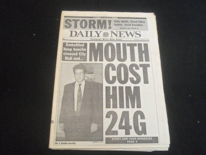 1991 OCTOBER 31 NEW YORK DAILY NEWS NEWSPAPER - DR. EMILIO CARRILLO - NP 5883