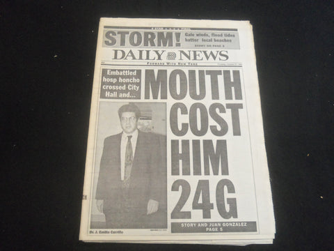 1991 OCTOBER 31 NEW YORK DAILY NEWS NEWSPAPER - DR. EMILIO CARRILLO - NP 5883