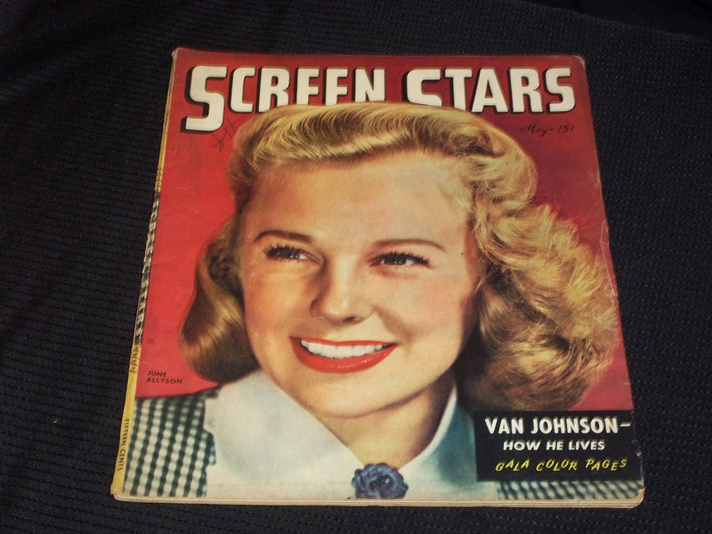 1946 MAY SCREEN STARS MAGAZINE - JUNE ALLYSON FRONT COVER - E 3848
