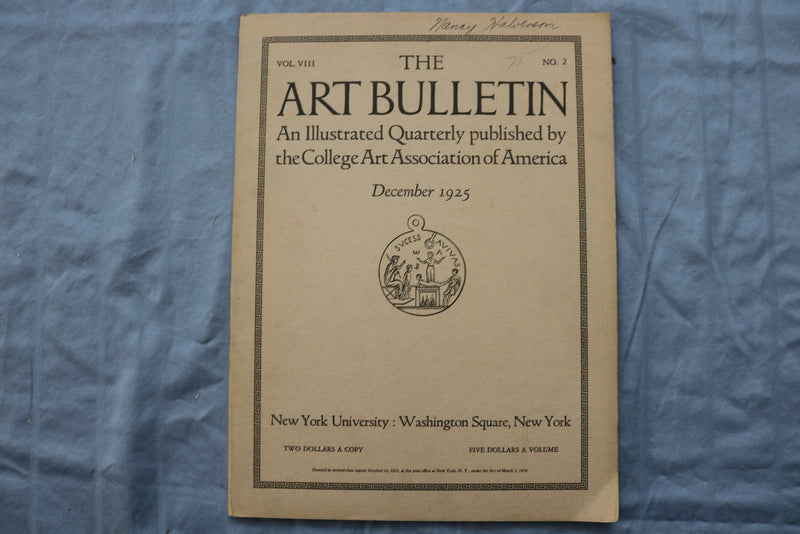 1925 DECEMBER THE ART BULLETIN SOFTCOVER BOOK -COLLEGE ART ASSOCIATION - KD 9587