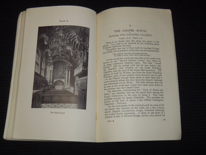 1934 HAMPTON COURT PALACE GUIDE BOOK - PALACE & GARDENS - J 9532