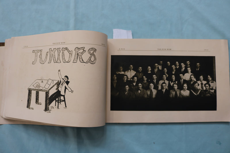 1911-1913 THE POW-WOW CALDWELL HIGH SCHOOL YEARBOOK - IDAHO - LOT OF 2 - K 2580