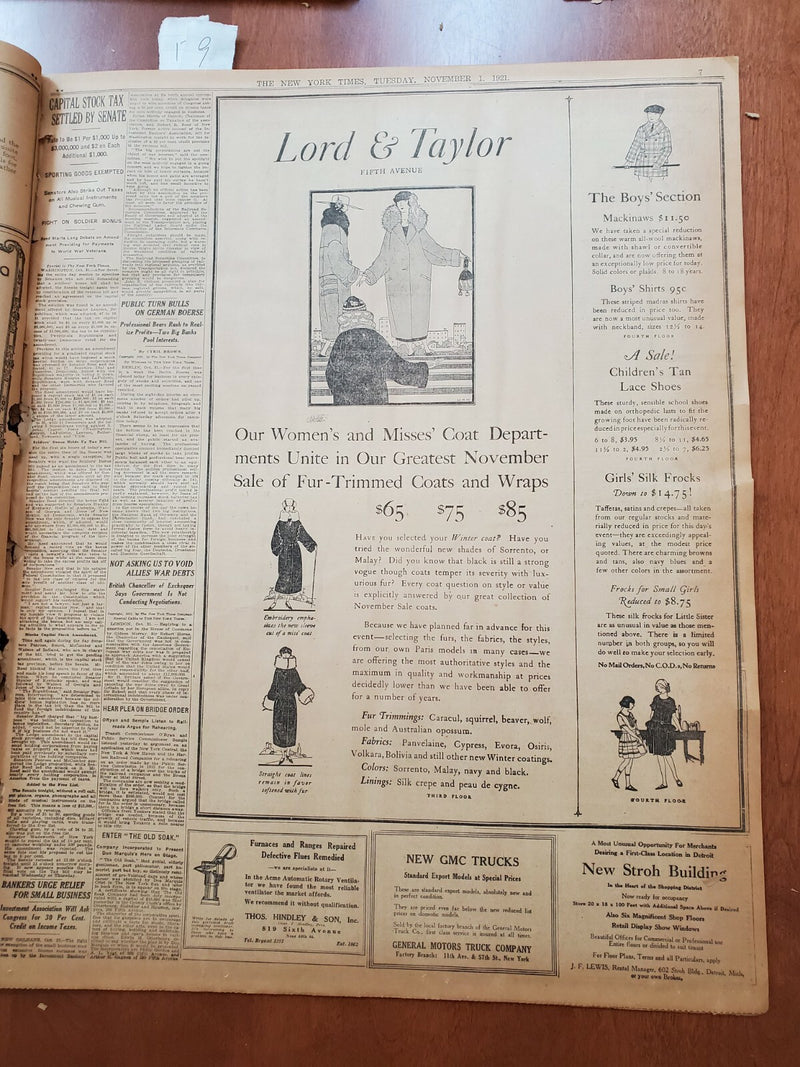 1921 NOV 1 NEW YORK TIMES-SERGEANT WOODTILL TO BE BEARER OF UNKOWN'S BODY-NT8028