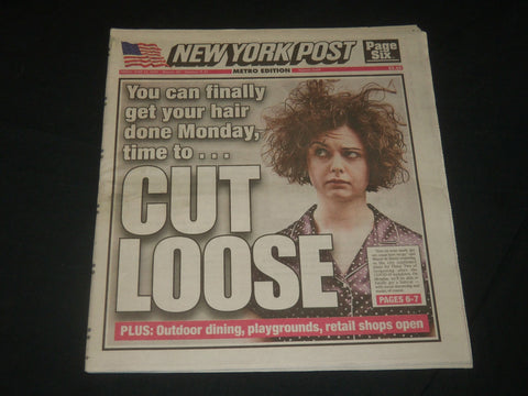 2020 JUNE 19 NEW YORK POST NEWSPAPER - CUT LOOSE - OUTDOOR DINING, PLAYGROUNDS