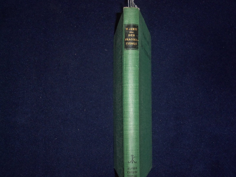 1928 DER PRAGMATISMUS HARDCOVER BOOK VON WILLIAM JAMES - GERMAN - KD 9009